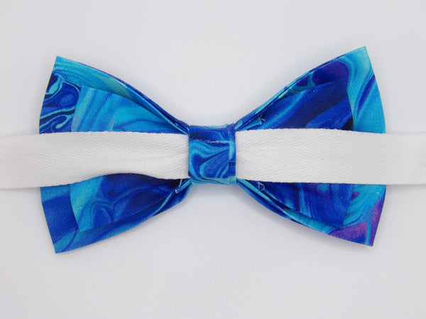 Sapphire Blue Bow tie / Abstract Ocean / Blue Marble / Self-tie & Pre-tied Bow tie