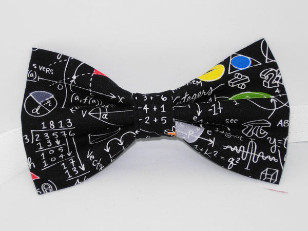Geometry Class Bow tie / Math Equations & Colorful Shapes / High School / Pre-tied Bow tie