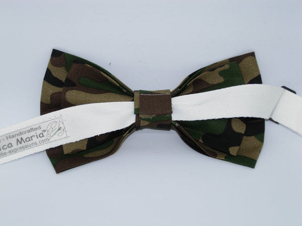 Deep Woods Camo Bow tie / Black, Brown, Green & Tan Camouflage / Self-tie & Pre-tied Bow tie - Bow Tie Expressions