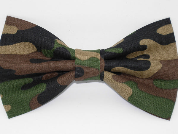 Deep Woods Camo Bow tie / Black, Brown, Green & Tan Camouflage / Self-tie & Pre-tied Bow tie - Bow Tie Expressions