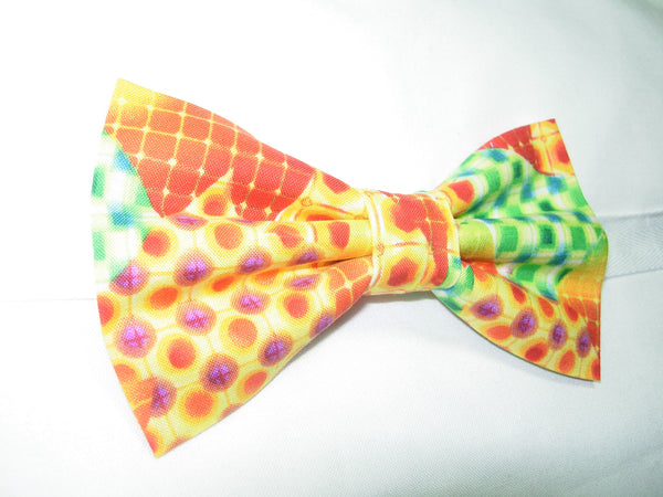 Country Chic Bow tie / Orange, Yellow, Green, Purple Mosaic Design / Pre-tied Bow tie - Bow Tie Expressions