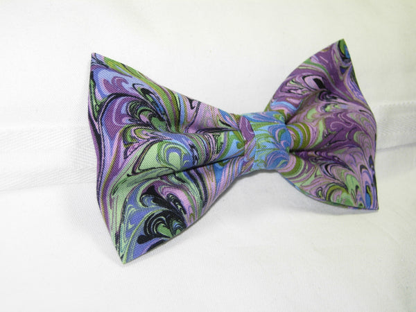 Abstract Art Bow Tie / Flowing Colors / Purple, Pink, Blue, Green / Self-tie & Pre-tied Bow tie - Bow Tie Expressions
