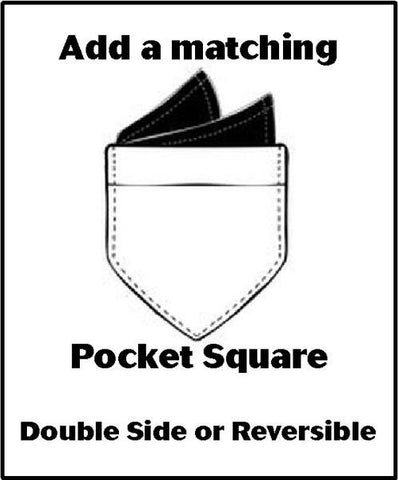 Matching Pocket Square - Double Sided or Reversible - 2 Sizes! - Bow Tie Expressions