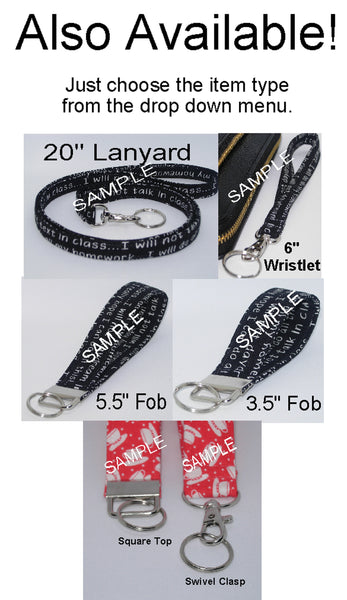 Cow Print Lanyard / Black Cow Spot on White / Cow Appreciation Day / Key Chain, Key Fob, Cell Phone Wristlet - Bow Tie Expressions