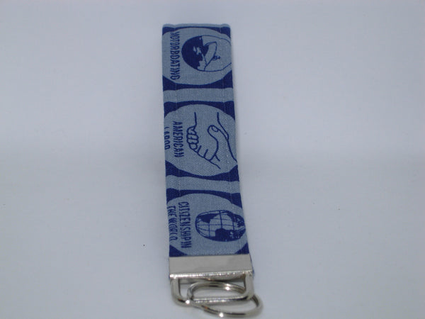 Boy Scout Key Fob / Merit Badges on Denim Blue / Scout Leader Gift / Scout Master Key Chain / Eagle Scout