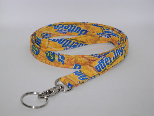 Butterfinger Lanyard / Fun Size Butterfinger Wrappers / Candy Bar Key Chain, Key Fob, Cell Phone Wristlet - Bow Tie Expressions