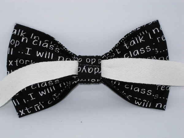 School Bow tie / Classroom Rules about Texting, Talking, Homework / Self-tie & Pre-tied Bow tie - Bow Tie Expressions