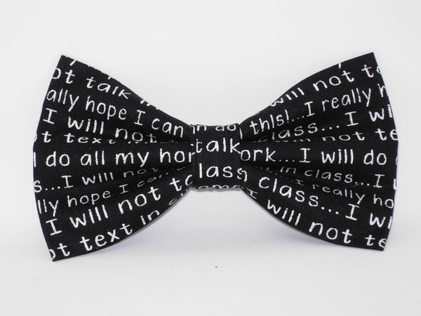 School Bow tie / Classroom Rules about Texting, Talking, Homework / Self-tie & Pre-tied Bow tie - Bow Tie Expressions