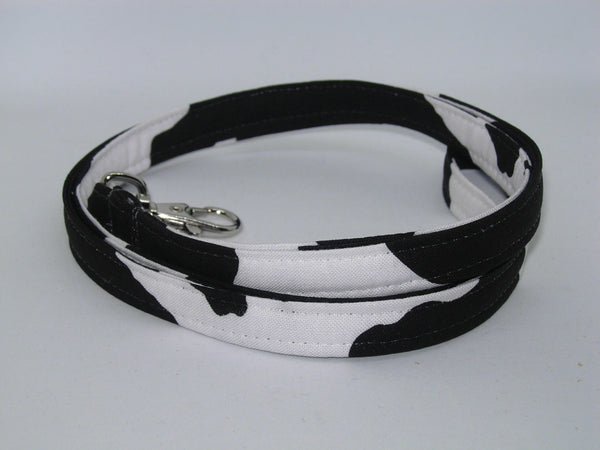 Cow Print Lanyard / Black Cow Spot on White / Cow Appreciation Day / Key Chain, Key Fob, Cell Phone Wristlet - Bow Tie Expressions