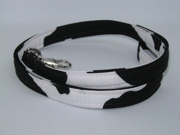 Cow Print Lanyard / Black Cow Spot on White / Cow Appreciation Day / Key Chain, Key Fob, Cell Phone Wristlet - Bow Tie Expressions