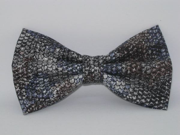 Snake Skin Bow tie / Taupe, Black & Gray / Snake Scales Design / Self-tie & Pre-tied Bow tie - Bow Tie Expressions