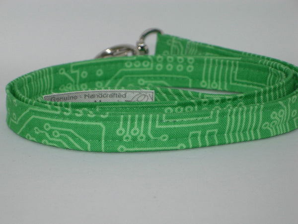 Computer Tech Lanyard / Light Green Computer Circuit Board / Geek Key Chain, Key Fob, Cell Phone Wristlet