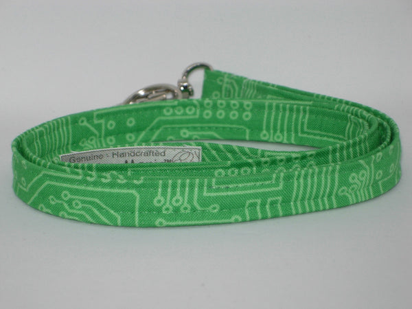 Computer Tech Lanyard / Light Green Computer Circuit Board / Geek Key Chain, Key Fob, Cell Phone Wristlet