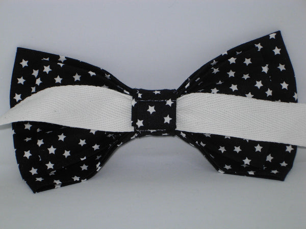 Starry Night Bow tie / Mini White Stars on Black / Self-tie & Pre-tied Bow tie - Bow Tie Expressions