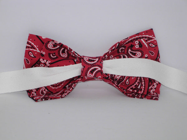 Red Bandana Bow tie / Crimson Red / Country Western Bandana / Self-tie & Pre-tied Bow tie