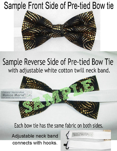Music Bow tie / Metallic Gold Treble Clefs / Gold & Black Bow tie / Self-tie & Pre-tied Bow tie - Bow Tie Expressions