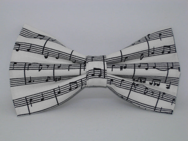 Music Bow Tie / Black Sheet Music on White / Recitals / Self-tie & Pre-tied Bow tie - Bow Tie Expressions
