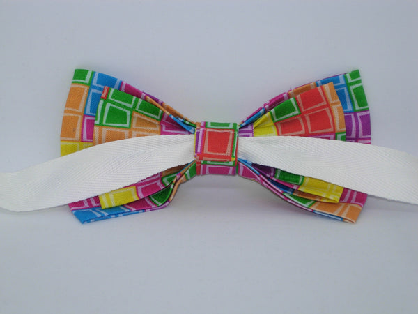 Gamer Bow tie / Colorful Tiles / Retro Arcade Game / Gaming Champ / Pre-tied Bow tie