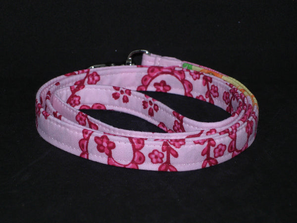 Florist Lanyard / Floral Vines on Pink / Cell Phone Wristlet / Pink Flowers Key Chain / Trendy Pink Lanyard / Pink Key Fob / Spring Key Chain