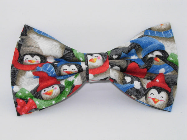Christmas Bow tie / Happy Winter Penguins / Pre-tied Bow tie