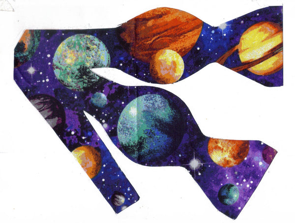 OUTER SPACE BOW TIES - PLANETS &amp; STARS