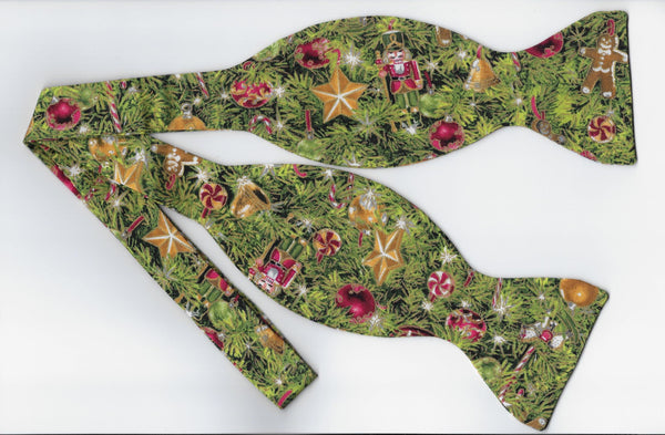 Christmas Bow tie / Christmas Tree Ornaments / Metallic Gold / Self-tie & Pre-tied Bow tie
