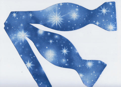 Christmas Bow tie / Nativity Stars on Evening Blue / Self-tie & Pre-tied Bow tie