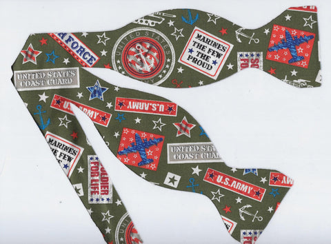 Military Bow tie / Air Force / Marine Corp / US Army / US Navy / Self-tie & Pre-tied Bow tie