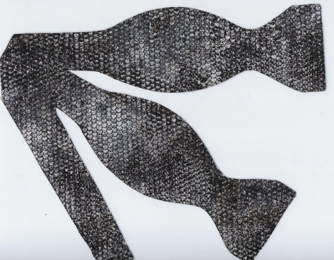 Snake Skin Bow tie / Taupe, Black & Gray / Snake Scales Design / Self-tie & Pre-tied Bow tie