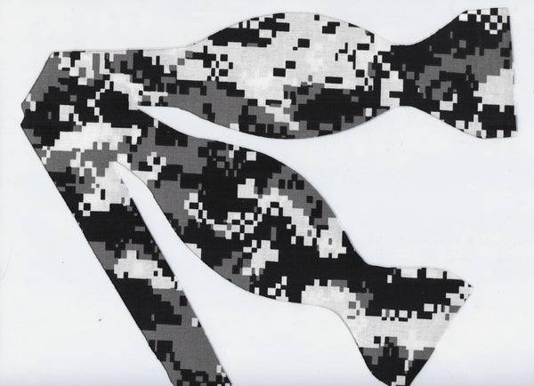 Digital Camo Bow tie / Urban Camo / Snow Camo / Black & White Camo / Self-tie & Pre-tied Bow tie