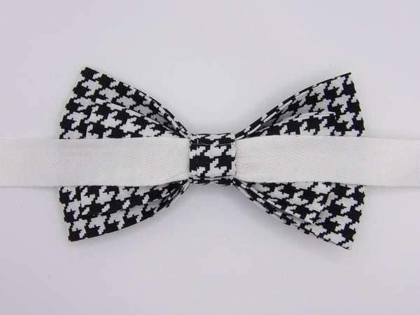 Houndstooth Bow tie / Black & White Houndstooth / Self-tie & Pre-tied Bow tie