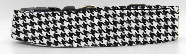 Houndstooth Dog Collar / Black & White Houndstooth / Matching Dog Bow tie