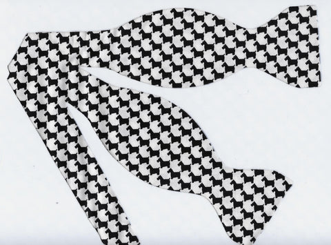 Scottie Bow tie / Black & White Scottish Terriers / Self-tie & Pre-tied Bow tie
