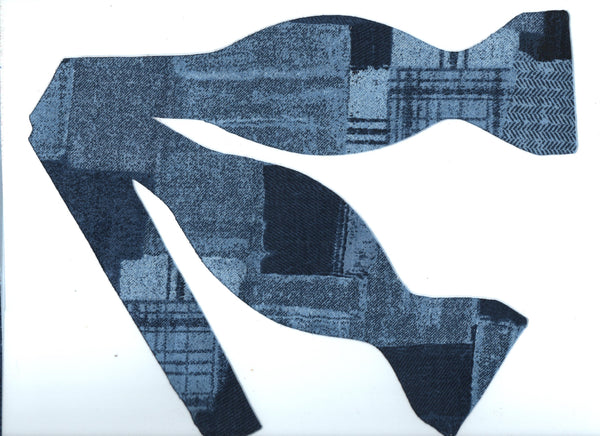 Denim Bow tie / Blue Jean Patchwork / Shades of Navy Blue / A Little Bit Country / Self-tie & Pre-tied Bow tie (Copy)