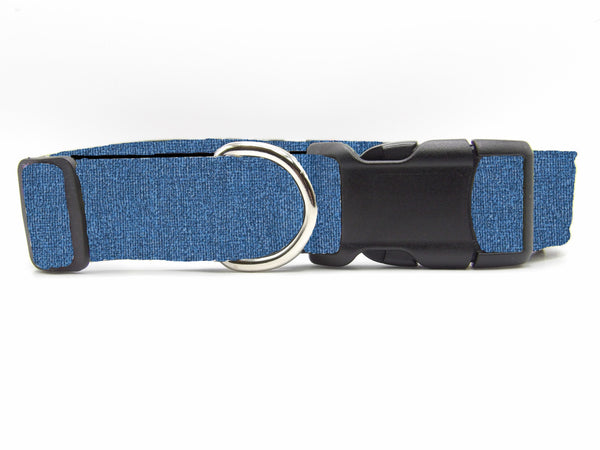 Blue Demin Dog Collar / Digital Burlap Print Collar / Country Western Collar / Matching Dog Bow tie