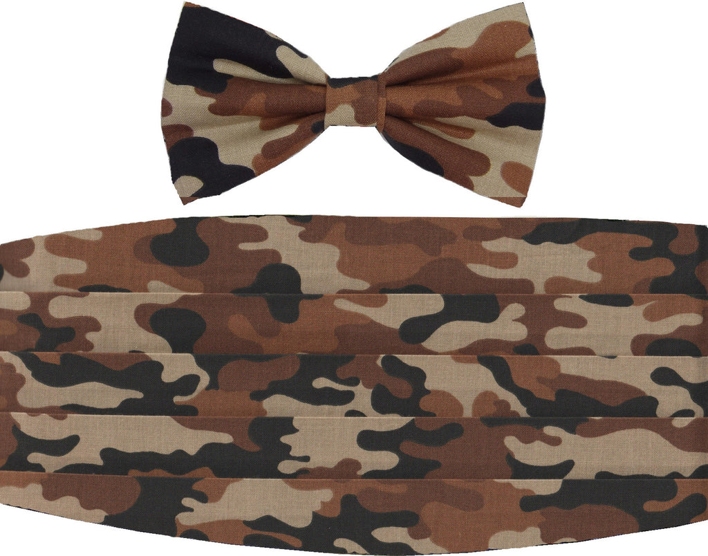 Desert Brown Camo Bow Tie & Cummerbund Set / Shades of Brown & Tan Camo / Self-tie or Pre-tied Bow tie (Copy)