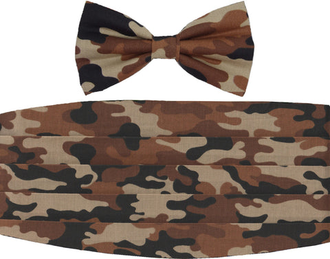 Desert Brown Camo Bow Tie & Cummerbund Set / Shades of Brown & Tan Camo / Self-tie or Pre-tied Bow tie (Copy)