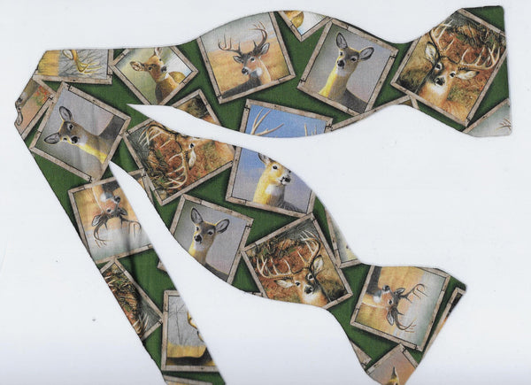 Wild Deer Bow tie / Framed Pictures of Deer / Trophy Hunter / Self-tie & Pre-tied Bow tie