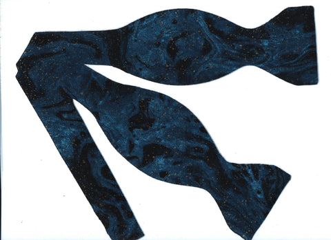 Galaxy Blue & Gold Bow tie / Metallic Gold Dust / Swirling Midnight Blue / Self-tie & Pre-tied Bow tie