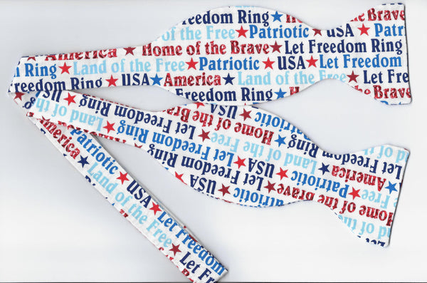 Patriotic Bow tie / America - Home of the Brave / July 4th / Self-tie & Pre-tied Bow tie