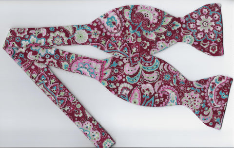 Red & Silver Paisley / Burgundy Red & Pink / Metallic Silver / Self-tie & Pre-tied Bow tie
