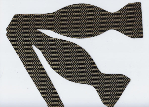 Gold & Black Bow tie / Metallic Gold Lace Mesh on Black / Retro Gatsby Style / Self-tie & Pre-tied