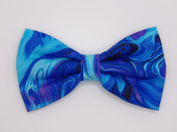 Sapphire Blue Bow tie / Abstract Ocean / Blue Marble / Self-tie & Pre-tied Bow tie