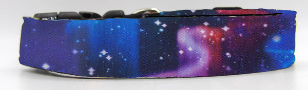 Northern Lights Dog Collar / Colorful Wavy Lights & Stars / Star Gazer / Matching Dog Bow tie