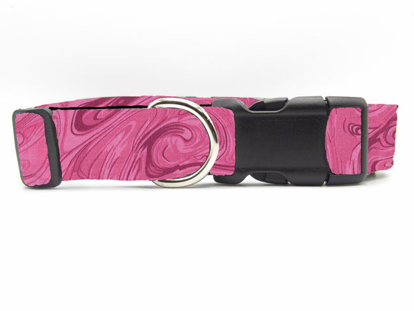 Pink Marble Dog Collar / Shades of Pink in a Marble Design / Matching Dog Bow tie