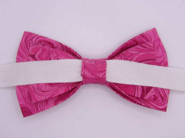 Pink Bow tie / Abstract Marble Design / Pre-tied Bow tie