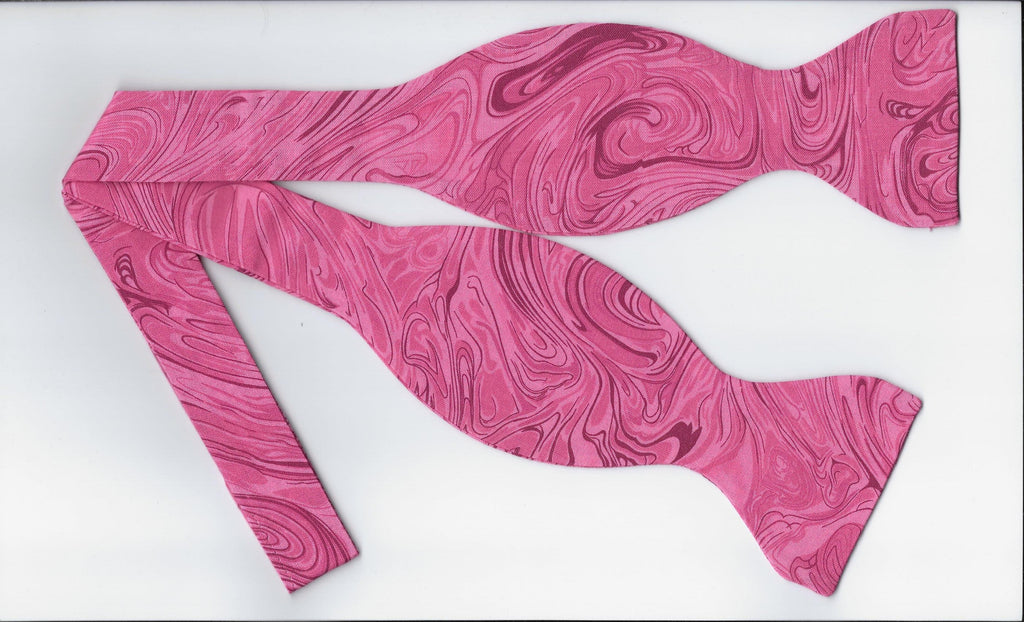 Pink Bow tie / Abstract Marble Design / Self-tie & Pre-tied Bow tie