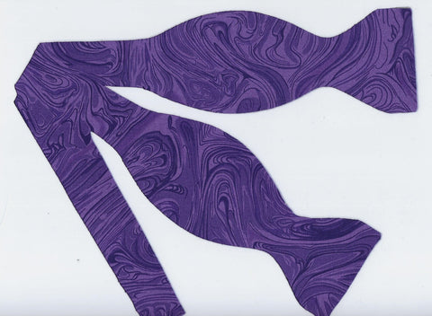 Purple Bow tie / Abstract Marble Design / Self-tie & Pre-tied Bow tie