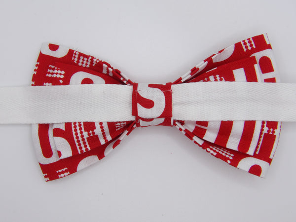 Patriotic Bow tie / Red & White USA / 4th of July / Pre-tied Bow tie