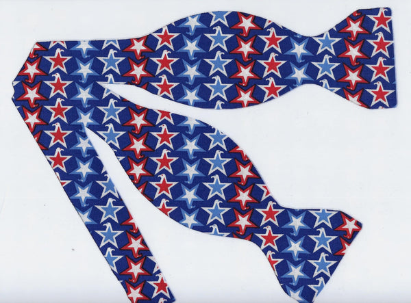 Patriotic Bow tie / Red, White & Blue Stars / Eagle Heads / Self-tie & Pre-tied Bow tie - Bow Tie Expressions